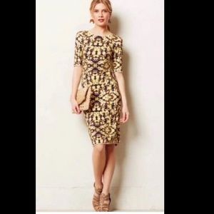 Anthropologie la via floral bodycon dress